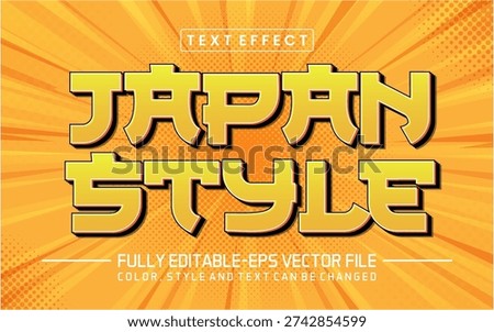 Japan Style Orange Retro Comic Editable Text Effect EPS Vector