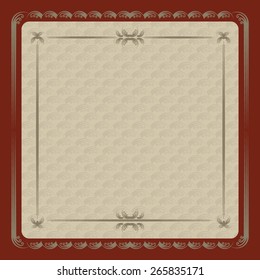 The Japan style's decorative elements drawn on a dark red background