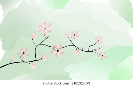 Japan summer Sakura vector illusration