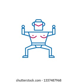 Japan, sumo icon. Element of Japan culture. Thin line 2 color icon for website design and development, app development. Premium icon