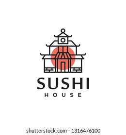 japan sushi house logo design