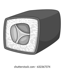 Japan sushi roll icon in monochrome style isolated on white background vector illustration