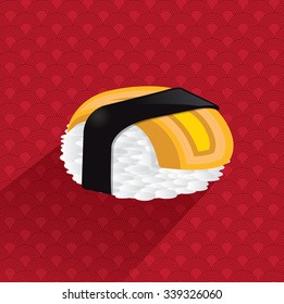 Japan Sushi Vector illustration Algae eggs