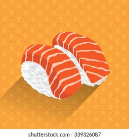 Japan Sushi Vector illustration Salmon