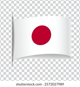 Japan tag national flag with shadow