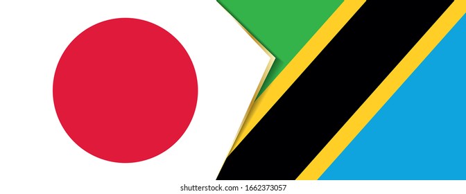 Japan and Tanzania flags, two vector flags symbol of relationship or confrontation.