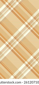Japan tartan texture seamless, tiny background textile pattern. Composition check vector fabric plaid in orange and light colors palette.