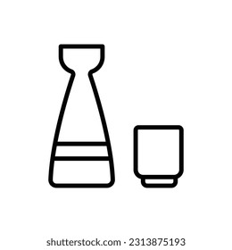 Japan Tea Pot Outline Icon Vector Illustration