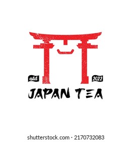 Japan tea with vintage style logo design