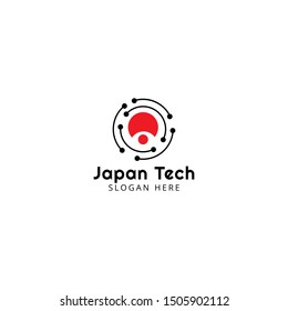 japan tech logo vector with minimalist style