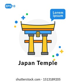 Japan Temple Flat icon. Used For web, logo, mobile app, User Interface