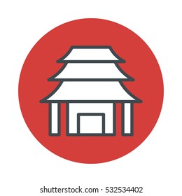 Japan temple icon isolated on white background. Vector illustration