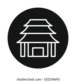 Japan temple icon isolated on white background. Vector illustration