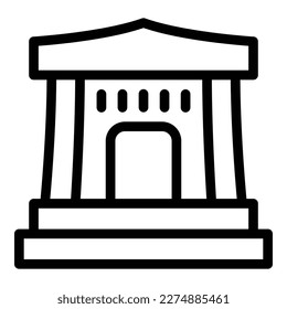 Japan temple icon outline vector. City pagoda. Tokyo map