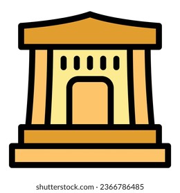 Japan temple icon outline vector. City pagoda. Tokyo map color flat