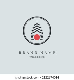 japan temple pagoda logo template design for brand or company and other