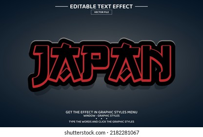 Plantilla de efecto de texto 3D editable en Japón