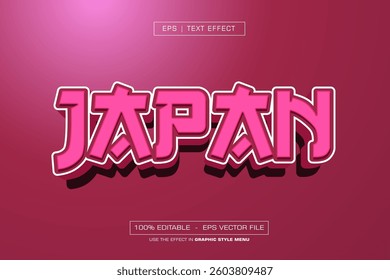 Japan text effect with pinky style