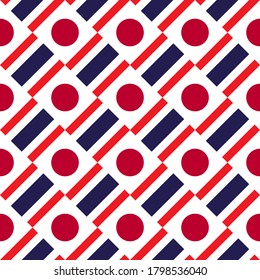 japan and thailand flag, seamless pattern. vector background