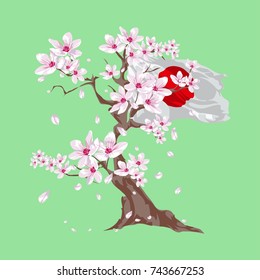 Japan theme cartoon. Vector illustration