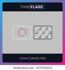 Japan Thin Flag - Motorsport icon - Home of the Japanese Grand Prix