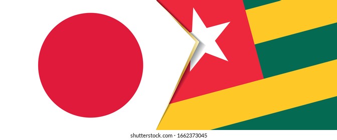 Japan and Togo flags, two vector flags symbol of relationship or confrontation.