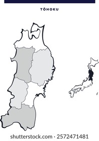 Japan - Tohoku region, Asia, Map