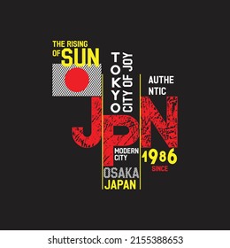japan tokyo the big city Premium Vector illustration of a text graphic. suitable screen printing and DTF for the design boy outfit of t-shirts print, shirts, hoodies baba suit, kids cottons, etc.