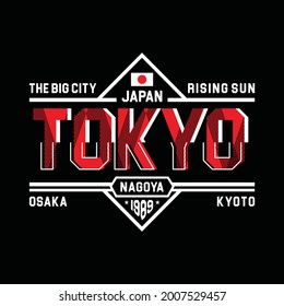 Japan tokyo nagoya osaka kyoto, typography graphic design, for t-shirt prints, vector illustration