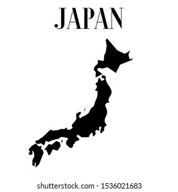 Japan, Tokyo outline world map silhouette vector illustration, creative design background, national country flag, design element, symbols from countries all continents set. 