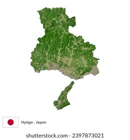 Hyōgo,Prefecture of Japan Topographic Map (EPS)