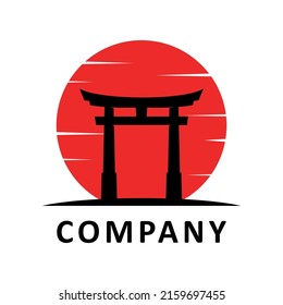 Japan Tori Gate Vector Logo Template