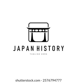 Japan torii gate logo japanese histori gate with minimalist concept is simple silhouette temple icon design