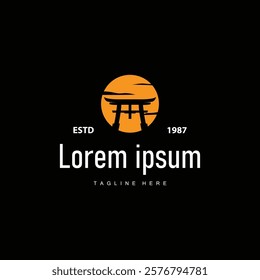 Japan torii gate logo japanese histori gate with minimalist concept is simple silhouette temple icon design