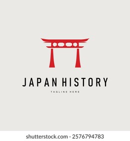 Japan torii gate logo japanese histori gate with minimalist concept is simple silhouette temple icon design