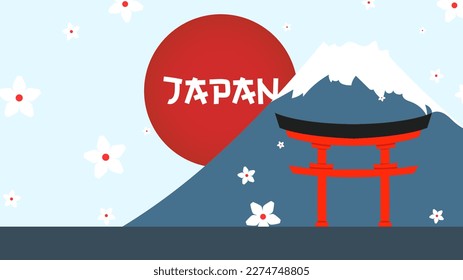Japan tourism posterbrochure template ,symbol of Japan ,Vector illustration EPS 10