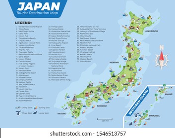 Japan Tourist Destination Map With Details