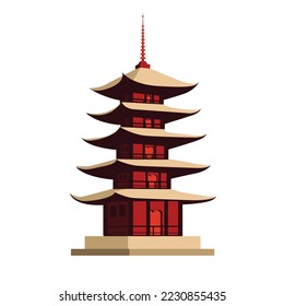 Japan tower icon 3d classic outline.