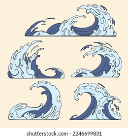 Japan Traditional ​​Wave asset. vector art