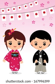 Japan Traditional Costume, Kimono, Japanese Cartoon