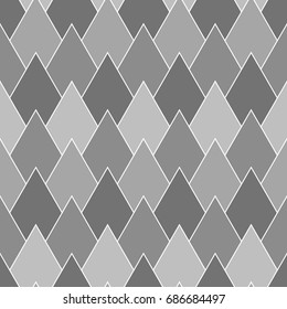 Japan traditional ethnic embroidery ornament with repeated scallops. Fish scale. Repeat scallop background. Seamless surface pattern design with scales. Ancient japanese sashiko uroko motif. Squama.