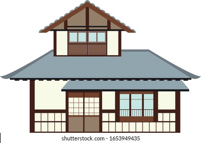 Japan Traditional Hoouse Vector Mansion Home