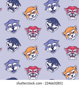 japan traditional mask seamless pattern vector