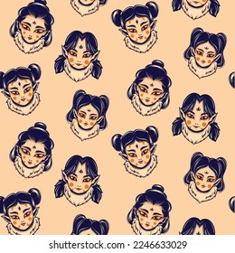 japan traditional mask seamless pattern vector