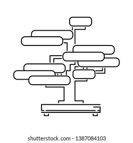 Japan traditional miniature bonsai garden pot vector illustration simplified travel icon. Japanese tree culture. Chinese, asian traditional symbol. Ethnic symbol line sketch element for design, print.