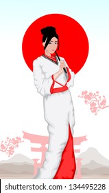 Japan traditional women eps10