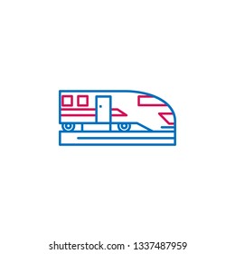 Japan, train icon. Element of Japan culture. Thin line 2 color icon for website design and development, app development. Premium icon