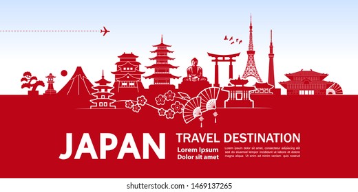 Japan travel destination vector illustration.