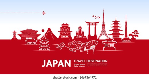 Japan Travel destination vector illustration.