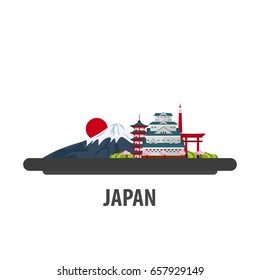 Japan travel location. Vacation or trip and holiday